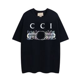 100% Cotton short sleeve Round neck top fashion tshirts C2 Mens t shirt designer man black womens clothes small and Large size T-Shirts CSD2402234-8