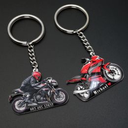 Chains Personalised Photo Motorcycle Keychain Photo Keychain Motorcycle Pendant Motorbike Bike Car Key Holder New Driver Trucker Gift