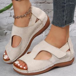 Sandals Women 2024 Casual Summer Shoes For Elegant Low Heels Zapatos Mujer Soft Wedge Heeled Platform