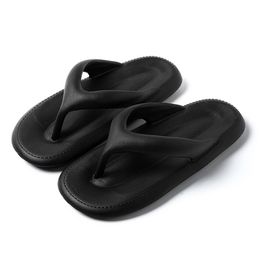 flip flops slippers for men and women wearing on the beach outside in summer indoor soft soled bathrooms bathing anti slip sandals black