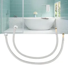 Bath Accessory Set 2Pcs 60cm Faucet House Sprinkler Connector Supply Hose Line Stainless Steel 23.6Inch Universal Water