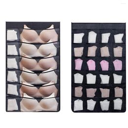 Storage Bags Hanging Underwear Organiser Double-Sided Wardrobe With Mesh Pockets Space Saving Bra