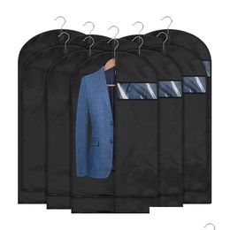 Clothing Wardrobe Storage Dustproof Ers Waterproof Clothes Dust Er Coat Suit Dress Protector Hanging Garment Bags Closet Organizer Dhmwn