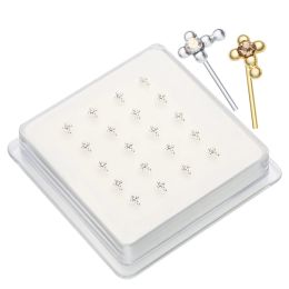 Jewelry 20Pcs/Set 925 Sterling Silver Punk Nose Piercing Cross Shape Nose Studs Body Jewelry Pircing Nariz Plata