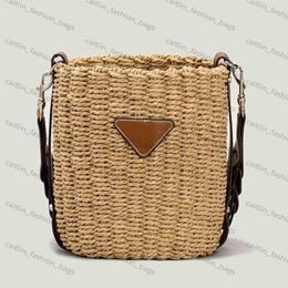 Designer Rattan Basket Bags for Women Straw Woven Bucket Bags Brand Round Shoulder Bag Female Shopper Handbags Purses caitlin fash292m