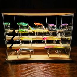 Tools Lure Fishing Baitcasting Spinning Round Reel Tools Gear Tackle Display Storage Box Acrylic Stand Case Storage Box