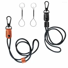 Keychains 1pc Necklace Hanging Rope Lanyard Adjustable Neck Strap ID Card Holder Leather Braided Badge