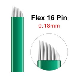 Needles New 0.18mm 100PCS Tattoo Needles 16 Shape Blades Flex Curved Microblading Permanent Makeup For 3D Embroidery Manual Pen