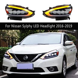 Front Lamp Daytime Running Light Streamer Turn Signal For Nissan Sylphy LED Headlight 16-19 Sentra High Beam Angel Eye Projector Lens