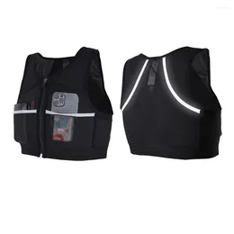 Outdoor Bags Reflective Night Running Vest Bag Elastic Large Capacity Rucksack Breathable For Male Female Fitness Small Item Storage