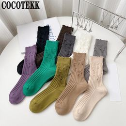 Women Socks 2024 Ripped Fashion Harajuku Trendy Street Broken Destroyed Distressed Knit Footwear Beggar