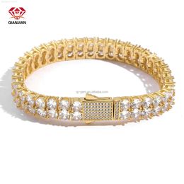 Custom Hip Hop Iced Out Diamond Gold Plated 925 Silver 3mm Moissanite Tennis Chain Bracelet