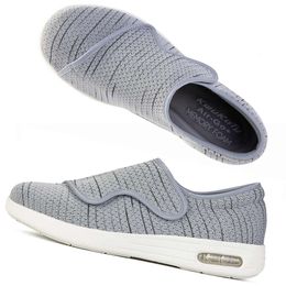 KWUKOTY Fit for Men Wide Diabetic Adjustable Walking Shoes Eases Foot Discomfort | Size 7.5-12 Black 68 Discomt 32406