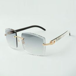 Occhiali da sole di design di fascia alta stile 3524022 lenti da taglio occhiali con corna di bufalo ibridi naturali misura 58-18-140mm
