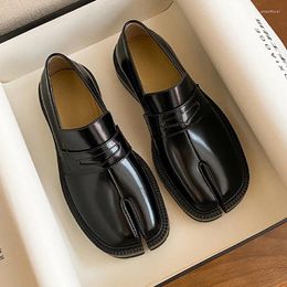 Dress Shoes Brand Design Leather Small Split-Toe One-Pedal Horseshoe Pig'S Foot Casual Women'S Single