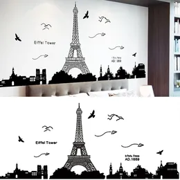 Wall Stickers Sticker Decorative Adhesive For Room Bedroom Kitchen Paris Eiffel Tower Black Home Decoration