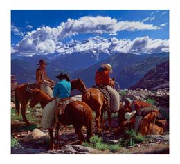 Mark Maggiori Cowboys at Work Painting Poster Print Home Decor Framed Or Unframed Popaper Material7911726