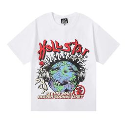 Hellstart Shirt Rappe Mens And Womens T-Shirt Rapper Singer Wash Heavy Craft Couple Same Short Sleeve Top Street Retro Hell Designer S-Xl Tshirts Brands A9