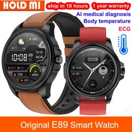 Watches E89 Smart Watch Men ECG PPG HRV Body Temperature Blood Pressure Heart Rate Monitor IP68 Waterproof AI Medical Smartwatch Women