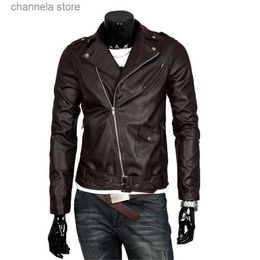 Men's Jackets Men Fashion PU Leather Jacket Spring Autumn New British Style Men Leather Jacket Motorcycle Jacket Male Coat Black Brown M-3XL T240223