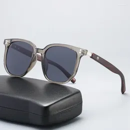 Sunglasses Classic Wood Grain Mirror Legs Men's Small Frame Square Sun Glasses Women's High Quality Eyewear UV400 Oculos De Sol