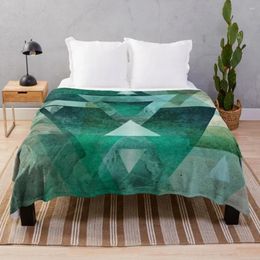 Blankets Green Geometric Throw Blanket Fashion Sofas Beautifuls