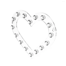 Jewelry Pouches Organizer Heart-shaped Acrylic With 16 Hooks Clear Wall Mounted Necklace Holder For Necklaces Pendants Bracelets Bangles