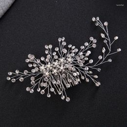 Hair Clips Fashion Comb Wedding Accessories Floral Headdress Romantic Handmade Crystal Bride Jewellery