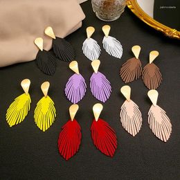 Stud Earrings Trendy Vintage Feather Pendant Statement Classic Design Geometric Ear Jewellery Party Gifts For Women Girls
