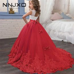 Girl's Dresses Flower Elegant Briesdesmaid Dress for Wedding 6-14Y Teen Girls Graduation Party Prom Long Gown Childrens Pageant Tailling DressL2402