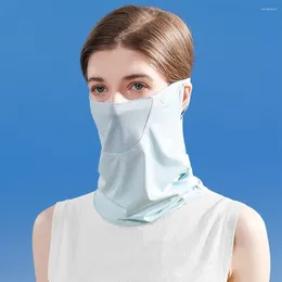 Scarves Sunscreen Veil With Neck Flap Sun Protection Anti-UV Men Fishing Face Mask Silk Summer Womne Neckline