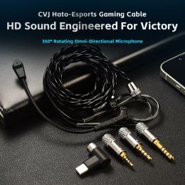 Headphones CVJ Hato Typec gamespecific interchangeable audio plug boom microphone headset upgrade line 0.75 0.78 mmcx Cable C Pin 3.5mm