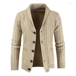 Men'S Sweaters Mens Sweaters 2024 Winter Cross Border Amazon Foreign Trade Hooked Knitted Cardigan British Style Loose Thickened Coat Otwx5
