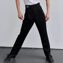 Stage Wear 2024 Latin Dance Pants For Men High Waisted Trousers Chacha Rumba Tango Dress Adult Male Performance Costumes DQS15440