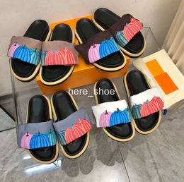 womens designer sandal platform sandals slides men printed thick bottom flip flops summer flat shoes casual beach sandles genuine leather high quality