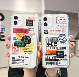 Transparent Phone Case Trend Label For iPhone 12 Mini 11 Pro Max XR Xs Max Xs 7 8 Plus SE 20206418125