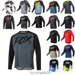 T5JY Men's T-shirts New Fox Off Road Motorcycle Race Cycling Sportswear Long Sleeve Top Mountain Biking T-shirt