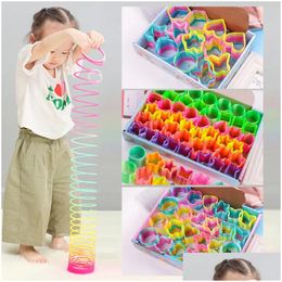 Decompression Toy Rainbow Coil Spring Magic Fidget Toys Stacked Circle For Carnival Springs Bk Prize Birthday Drop Delivery Gifts No Dhobh