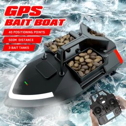 Tools GPS Fishing Bait Boat 500m Remote Control Bait Boat Dual Motor Fish Finder 2KG Loading Automatic Fishing Feeder 40 Feeding Point
