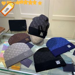 Plaid designer beanie designer hats for men knitted bonnets winter hat fall thermal skull cap ski travel classical luxury beanies brown black grey keep warmq1111la