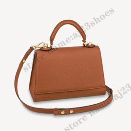 One Handle PM handbag everyday bag Caramel Brown shoulder cross-body carry Flat Designer Bags188O