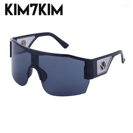 Sunglasses Oversized Square Punk Women 2024 Brand Designer Fashion One Piece Sun Glasses Men Shield Goggles Y2K Sports Sunglass