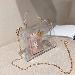 Pvc Clear Jelly Bag For Women Clutch Tote Handbags Ladies Hand Bags Designer Transparent Purses Handbag Crossbody Pouch Sac A Main191v