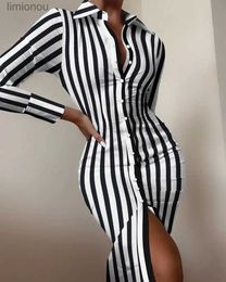 Urban Sexy Dresses Spring Long sleeved V-neck Lower back Printing Dress Shirt and dress for women 240223