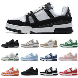 TOP Trainer Sneaker Men Shoes Fashion Woman Leather Lace Up Platform Sole Sneakers laect White Black mens Running Shoes basketball shoe womens Luxury velvet suede