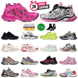 Runner 7.0 Tracks for Women Men Dress shoes Paris Luxury Plat-form Trainers Graffiti black white Pink Deconstruction Burgundy jogging hiking runners 7 big size 35-46