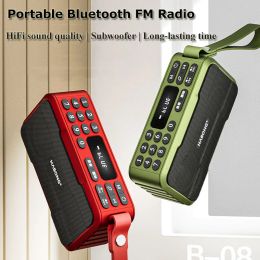 Speakers Portable Radio FM Mini Bluetooth Radios Speaker Hifi Sound Soundbar Subwoofer Handsfree Walkman Music Player Recorder with Mic