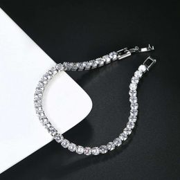 Custom Diamond Pass Test Hip Hop Iced Out 925 Silver 3mm Moissanite Tennis Chain Bracelet for Men