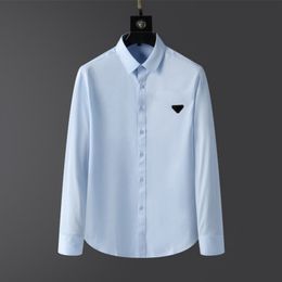 Designers Mens casual shirts quality designer business tees classic long Sleeve Shirt solid color letter spring autumn blouse plus size S/M/L/XL/2XL/3XL/4XL