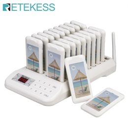 Accessories Retekess TD172 Restaurant Pager Calling Paging Queuing System 20 Coaster Beeper Buzzers One Key Mute For Cafe Food Court Clinic